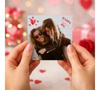 Wanapix | Carte Saint Valentin Personnalisée avec Photo et Noms | Cadeau Original pour St Valentin | Carte Doubles | Cadeaux Anniversarie | 10 x 10 cm - 100% Personnalisé