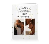 Wanapix | Carte Saint Valentin Personnalisée avec Photo et Noms | Cadeau Original pour St Valentin | Carte Doubles | Cadeaux Anniversarie | 15 x 20 cm - Couple