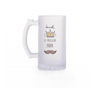 Wanapix | Chope à Bière Personnalisable | Verre Personnalisé Fêtè des Pères | Personnalisable avec du Texte | Cadeau Anniversaire pour Papa | 500 ml | Verre Opaque | Le meilleur papa