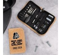 Wanapix | Coffret à outils personnalisé avec Nom | Étui en Liège | Compris des outils tels que le Tournevis de Précision | Cadeau Fête des Pères | Le meilleur Père de la Galaxie