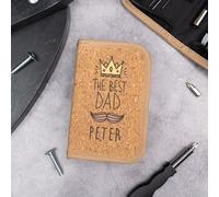 Wanapix | Coffret à outils personnalisé avec Photo et Nom | Étui en Liège | Compris des outils tels que le Tournevis de Précision | Cadeau Fête des Pères | The Best Dad
