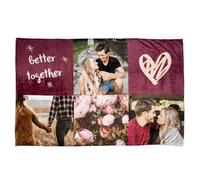 Wanapix | Couverture personnalisée avec Photo et Texte | Coraline - Ultra Douce, résistante et légère | Anti-Boulochage | 260 GR/m² | Couverture canapé/lit | 120 cm x 180 cm