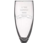 Wanapix | Flûtes à Champagne Personnalisés | Cadeau Fête des Mères | Idee Cadeau Anniversaire Femme | Verre à Champagne Gravure | 20cl | Je t'aime mère