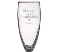Wanapix | Flûtes à Champagne Personnalisés | Cadeau Fête des Mères | Idee Cadeau Anniversaire Femme | Verre à Champagne Gravure | 20cl | Maman formidable