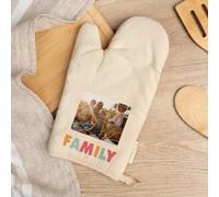 Wanapix | Gant de Cuisine Personnalisé | Coton Bio | Résistant à la Chaleur | Inclut Un Ruban | Manique imprimée avec Nom | Cadeau Original pour Noël/fête des Pères | Family