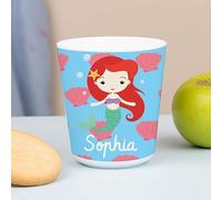 Wanapix | Gobelet en Plastique pour Enfants | Gobelet Personnalisé avec Nom |Verre Plastique Incassable Personnalisé |Collège/Pépinière/Maternelle | Sans BPA | Mug Enfant | 235ml | La petite sirène