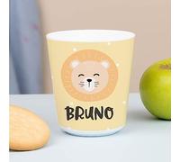 Wanapix | Gobelet en Plastique pour Enfants | Gobelet Personnalisé avec Nom |Verre Plastique Incassable Personnalisé |Collège/Pépinière/Maternelle | Sans BPA | Mug Enfant | 235ml | Lion