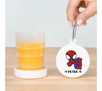 Wanapix | gobelet plastique pliable Superheroes | gobelet nominatif personnalisé | gobelet plastique pliable | retour à l'école/garderie | Sans BPA | gobelet pour enfants | 220ml | Spider Hero