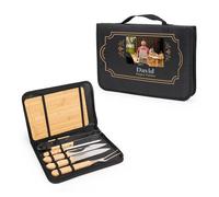Wanapix | Kit Barbecue Personnalisé | Fête de Pères | Ustensiles BBQ | Malette Contient 6 Accessoires Barbecue | Cadeau Homme Anniversaire | Super Father
