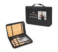 Wanapix | Kit Barbecue Personnalisé | Fête de Pères | Ustensiles BBQ | Malette Contient 6 Accessoires Barbecue | Cadeau Homme Anniversaire | Best Dad