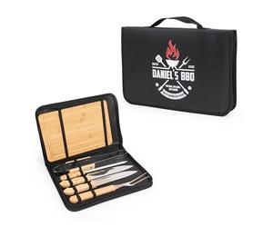 Wanapix | Kit Barbecue Personnalisé | Ustensiles BBQ | Malette Contient 6 Accessoires Barbecue | Set de Barbecue | Best BBQ