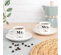 Wanapix | Lot de 2 sets à Espresso Personnalisés | Tasse en Céramique | Concevez selon vos goûts | 100ml | Compatible lave-vaisselle | 100% Personnalisé