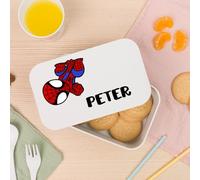 Wanapix | Lunch box Personnalisable Enfant | Boîte à Goûter avec Nom |Lunch/Sandwich | École | Sans BPA | Couverts Inclus | 1 Litre | Spider Hero