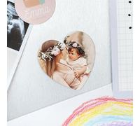 Wanapix | Magnet Flexible Personnalisé Cœur 7,5 cm | Aimants Flexibles Personnalisés avec Photo | Aimants pour Réfrigérateur | Concevez avec Image, Logo ou Texte | Haute Durabilité