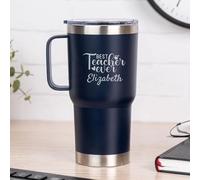 Wanapix | Mug Thermique Double Couche Personnalisé | Capacité 600 ml | Couleur Bleu | Conserve le Froid et le Chaud pendant des Heures | Gravé avec Nom | Cadeaux pour Profs | Teacher Apple