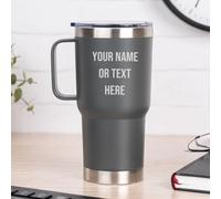 Wanapix | Mug Thermique Double Couche Personnalisé | Capacité 600 ml | Couleur Gris | Conserve le Froid et le Chaud pendant des Heures | Personnalisation par Gravure de textes | 100% Personnalisé