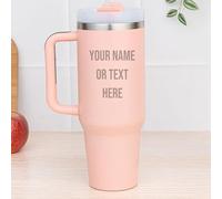 Wanapix | Mug Thermique XL Double Couche Personnalisé | Capacité 1,2l | Couleur Rose | Conserve le Froid et le Chaud | Personnalisation par Gravure de textes, noms | 100% Personnalisé