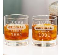 Wanapix | Pack 2 Verres à Whisky Personnalisé | Verre a Rhum avec Nom | 38 onvient au Lave-Vaisselle | Cadeau Original | Original