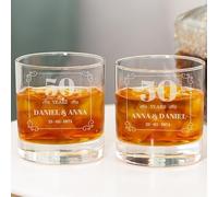 Wanapix | Pack 2 Verres à Whisky Personnalisé | Verre a Rhum avec Nom | 38 onvient au Lave-Vaisselle | Cadeau Original | Anniversaire