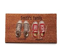 Wanapix | Paillasson Personnalisé avec Noms | Fibres Naturelles de Coco avec Dos Antidérapant | Tapis Personnalisable Entrée | 70 x 40 cm | Adultes
