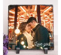 Wanapix | Photo sur Ardoise | Plaque Cadre Photo Personnalisé | Cadeau Saint Valentin | Cadeau original | 19x19cm | 100% Personnalisé