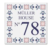 Wanapix | Plaque Carrelage en Céramique Personnalisé | Carreaux Céramique | Murale/Décor de Cuisine | Cadeau Original | 20x20 cm | Numéro de Maison