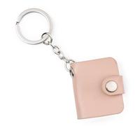 Wanapix | Porte-clés Mini Livre Personnalisé | Album Photo 18 Pages (9 feuilles doubles) | Mini Livre Stockage de Photo | Cadeau Original | 3,9 cm x 3,8 cm | Simili Cuir Rose