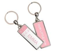 Wanapix | Porte-clés Personnalisé | Mini Plaque D'Immatriculation avec Nom | Impression recto-verso | Cadeau ou Accessoire | Plaque Rose