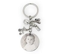 Wanapix | Porte-clés Photo Personnalisé | Bébé | Porte-clés Gravé avec Photo | Acier Inoxydable | Fête des Meres/Fête des Peres | Cadeau Original | Porte-clés Gravé Bébé