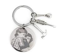 Wanapix | Porte-clés Photo Personnalisé | Bricolage| Porte-clef Gravé avec Photo | Acier Inoxydable | Fête des Peres/Fête des Meres| Cadeau Original | Porte-breloques Gravé avec Bricolage