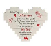 Wanapix | Puzzle Block Cœur Saint-Valentin| Briques de Construction avec Photo e Texte | Compatible avec Les principales Marques | Cadeau Original | 47 Pièces |When I Say I Love You...