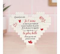Wanapix | Puzzle Block Cœur Saint-Valentin| Briques de Construction avec Texte | Compatible avec Les principales Marques | Cadeau Original | 47 Pièces | Quand Je Te dis « Je t’Aime »...