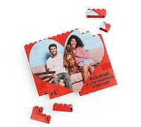 Wanapix | Puzzle de Block Personnalisé | Briques de Construction Personnalisé avec Photo e Texte | Compatible avec Les principales Marques | Cadeau Original | 49 Pièces (Rouge)