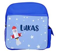 Wanapix | Sac à Dos Enfant Personnalisé | Mini Backpack pour Enfants avec Nom | École/Maternelle | Enfant Garçon Fille 3 4 5 Ans | Bleu | Fusée