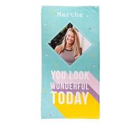 Wanapix | Serviettes de Plage Personnalisées | 70x140 cm | Taille de l'enfant | Serviettes de Plage avec Photos ou Textes | Serviettes de Piscine | 100% Personnalisé