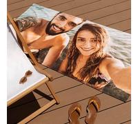 Wanapix | Serviettes de Plage Personnalisées | 80x160 cm | Serviettes de Plage avec Photos ou Textes | Serviettes de Piscine | 100% Personnalisé