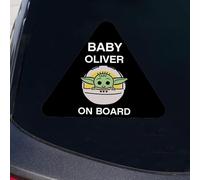 Wanapix | Sticker Personnalisé Voitur | Triangle 15x13cm | Bébé Grogu