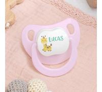 Wanapix | Sucettes bébé personnalisées | Tétines en silicone pour nouveau-nés | 0-6 mois | Sucettes anatomiques sans BPA ni phtalates | Girafe