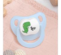 Wanapix | Sucettes bébé personnalisées | Tétines en silicone pour nouveau-nés | 0-6 mois | Sucettes anatomiques sans BPA ni phtalates | Dinosaure