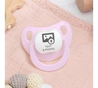 Wanapix | Sucettes bébé personnalisées | Tétines en silicone pour nouveau-nés | 0-6 mois | Sucettes anatomiques sans BPA ni phtalates | 100% Personnalisé Rose