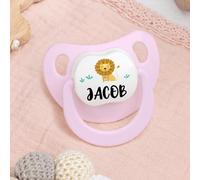 Wanapix | Sucettes bébé personnalisées | Tétines en silicone pour nouveau-nés | 0-6 mois | Sucettes anatomiques sans BPA ni phtalates | Lion