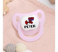 Wanapix | Sucettes bébé personnalisées | Tétines en silicone pour nouveau-nés | 0-6 mois | Sucettes anatomiques sans BPA ni phtalates | Spider