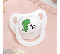 Wanapix | Sucettes bébé personnalisées | Tétines en silicone pour nouveau-nés | 0-6 mois | Sucettes anatomiques sans BPA ni phtalates | Dinosaure