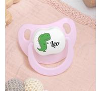Wanapix | Sucettes bébé personnalisées | Tétines en silicone pour nouveau-nés | 0-6 mois | Sucettes anatomiques sans BPA ni phtalates | Dinosaure