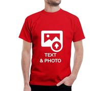 Wanapix | T-Shirt Personnalisé 1 ou 2 Faces | 100% Coton | Taille XL | Couleur: Rouge | T-Shirts à Manches Courtes | Impression Numérique | Convient pour la Machine à Laver | 100% Personnalisé