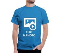 Wanapix | T-Shirt Personnalisé 1 ou 2 Faces | 100% Coton | Taille XXL | Couleur: Bleu | T-Shirts à Manches Courtes | Impression Numérique | Convient pour la Machine à Laver | 100% Personnalisé