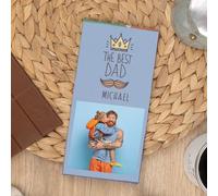 Wanapix | Tablette de Chocolat Personnalisée | Cadeau Original Fête des Pères | 9x18 cm | 80gr Chocolat au Lait | Best Dad