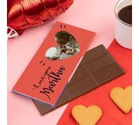 Wanapix | Tablette de Chocolat Personnalisée | Cadeau Original Saint Valentin/Anniversaire | 80gr | Chocolat au Lait | I love you