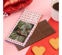 Wanapix | Tablette de Chocolat Personnalisée | Cadeau Original Saint Valentin/Anniversaire | 80gr | Chocolat au Lait | Hearts love you
