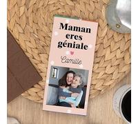 Wanapix | Tablette de Chocolat Personnalisée | Tablette Personnalisée Cadeau original | 80gr | Chocolat au Lait | Maman tu es Géniale